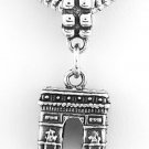STERLING SILVER DANGLING ARC D'TRIOMPHE, PARIS EUROPEAN BEAD