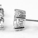 STERLING SILVER CZ OVAL FILIGRI STUD EARRINGS 8X6MM