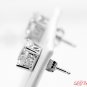 STERLING SILVER CZ OVAL FILIGRI STUD EARRINGS 8X6MM