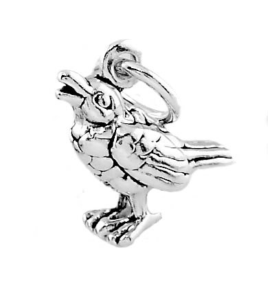 STERLING SILVER CALLING BIRD CHARM/PENDANT