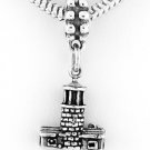 STERLING SILVER DANGLING 3D LIGHTHOUSE EUROPEAN BEAD