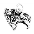 STERLING SILVER POMERANIAN DOG CHARM/PENDANT