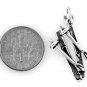 STERLING SILVER SNOW SKI POLES & SKIES CHARM/PENDANT