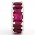 STERLING SILVER JULY WHEEL BIRTHSTONE CZ SPACER EUROPEAN BEAD