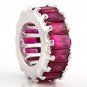STERLING SILVER JULY WHEEL BIRTHSTONE CZ SPACER EUROPEAN BEAD