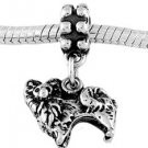 STERLING SILVER DANGLE POMERANIAN DOG EUROPEAN BEAD
