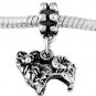 STERLING SILVER DANGLE POMERANIAN DOG EUROPEAN BEAD