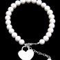 STERLING SILVER FRESHWATER PEARL BRACELET W/ HEART 5" FOR INFANT
