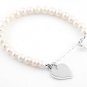 STERLING SILVER FRESHWATER PEARL BRACELET W/ HEART 5" FOR INFANT