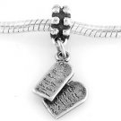 STERLING SILVER DANGLE TEN COMMANDMENT TABLET EUROPEAN BEAD
