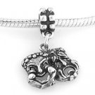 STERLING SILVER DANGLE COMEDY/TRAGEDY MASKS EUROPEAN BEAD