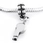 STERLING SILVER DANGLING COACH'S WHISTLE EUROPEAN BEAD