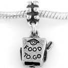 STERLING SILVER DANGLE CHINESE FOOD TO GO BOX EUROPEAN BEAD