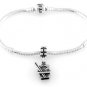 STERLING SILVER DANGLE CHINESE FOOD TO GO BOX EUROPEAN BEAD