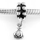 STERLING SILVER DANGLING 3D GARLIC BULB EUROPEAN BEAD