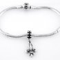 STERLING SILVER DANGLING FLEUR DE LIS EUROPEAN BEAD