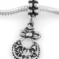 STERLING SILVER DANGLE SPIT HAPPENS BABY BIB EUROPEAN BEAD