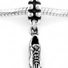 STERLING SILVER DANGLING 3D SOCCER CLEAT EUROPEAN BEAD