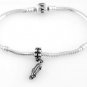 STERLING SILVER DANGLING 3D SOCCER CLEAT EUROPEAN BEAD