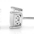 STERLING SILVER OCTOBER  BIRTHSTONE PRINCESS 5MM STUD EARRINGS