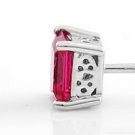 STERLING SILVER JULY BIRTHSTONE PRINCESS CUT 5MM STUD EARRINGS