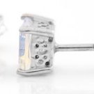 STERLING SILVER JUNE BIRTHSTONE PRINCESS CUT 5MM STUD EARRINGS