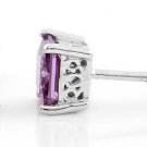 STERLING SILVER FEBRUARY BIRTHSTONE PRINCESS 5MM STUD EARRINGS