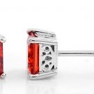 STERLING SILVER JANUARY BIRTHSTONE PRINCESS CUT 5MM STUD EARRING