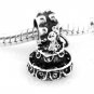 STERLING SILVER DANGLE BRIDE GROOM WEDDING CAKE EUROPEAN BEAD