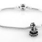 STERLING SILVER DANGLE BRIDE GROOM WEDDING CAKE EUROPEAN BEAD