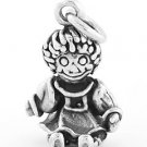 STERLING SILVER 3D RAGGEDY ANN DOLL CHARM/PENDANT