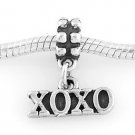 STERLING SILVER DANGLE XOXO HUGS & KISS EUROPEAN BEAD
