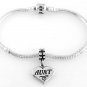 STERLING SILVER DANGLE AUNT HEART EUROPEAN BEAD