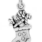 STERLING SILVER CHRISTMAS STOCKING CHARM/PENDANT