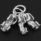 STERLING SILVER 3 MONKEYS-NO EVIL CHARM/PENDANT
