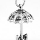STERLING SILVER MARY POPPINS STYLE OPEN UMBRELLA CHARM/PENDANT