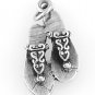 STERLING SILVER DECORATED FLAT FLIP FLOPS CHARM/PENDANT