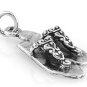 STERLING SILVER DECORATED FLAT FLIP FLOPS CHARM/PENDANT