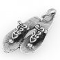 STERLING SILVER DECORATED FLAT FLIP FLOPS CHARM/PENDANT
