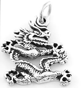 STERLING SILVER MYSTICAL DRAGON CHARM/PENDANT