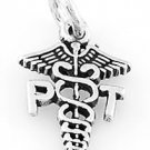 STERLING SILVER PT CADUCEUS CHARM/PENDANT