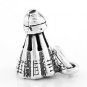 STERLING SILVER 3D BADMINTON SHUTTLECOCK CHARM/PENDANT