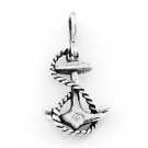 STERLING SILVER FAITH ANCHOR WITH ROPE CHARM/PENDANT