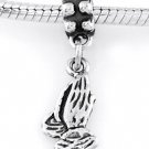 STERLING SILVER DANGLE PRAYING HANDS EUROPEAN BEAD