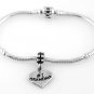 STERLING SILVER DANGLE #1 GRANDMA HEART EUROPEAN BEAD
