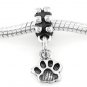STERLING SILVER DANGLE SMALL PAW PRINT EUROPEAN BEAD