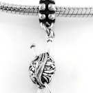 STERLING SILVER DANGLE YARN AND NEEDLES EUROPEAN BEAD