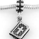 STERLING SILVER DANGLE 2 SIDED HOLY BIBLE EUROPEAN BEAD