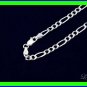 STERLING SILVER 8MM ITALIAN FIGARO LINK 24" NECKLACE