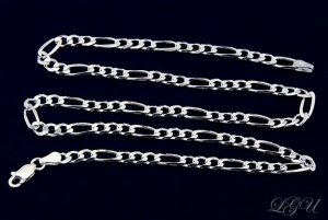 STERLING SILVER 5MM ITALIAN FIGARO LINK 24" NECKLACE